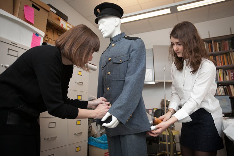 fitting uniform on mannequin