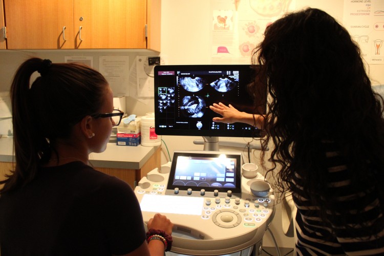 lujan lab members viewing ultrasound