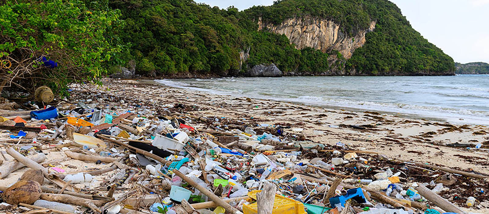 Trash on beach