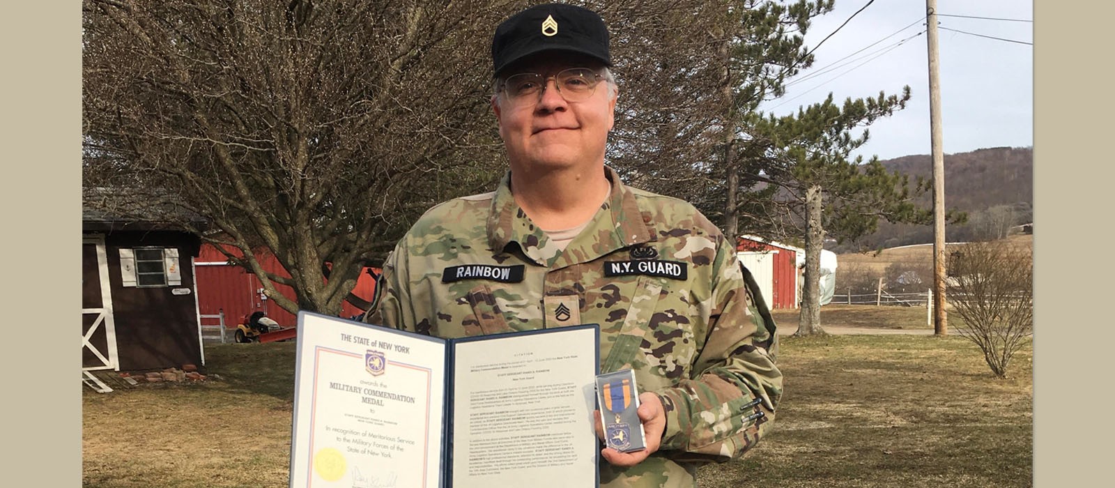 Randi Rainbow with Military Commendation Medal