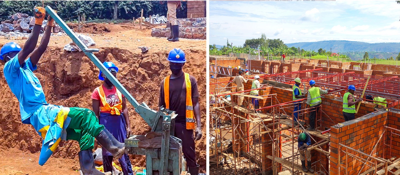 Working on site in Rwanda