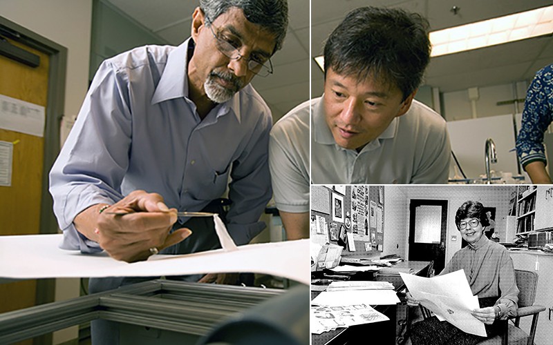 Photo of Jean McLean and Professor Anil Netravali with Professor Yong Joo