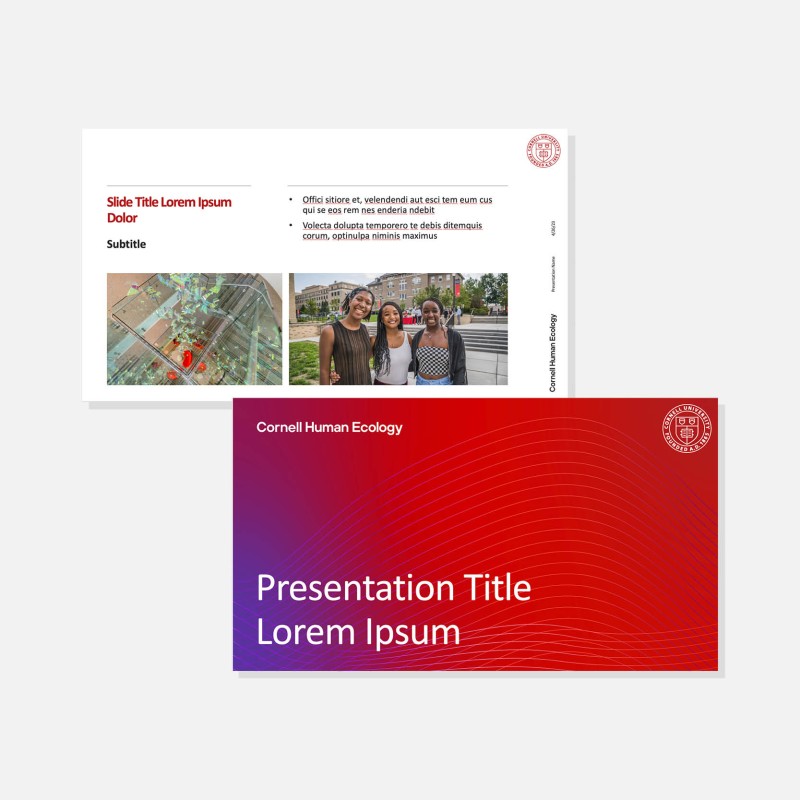 sample slides from the college PowerPoint template