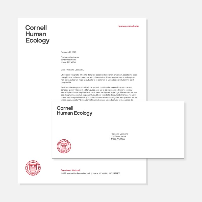 image of human ecology letterhead and envelope