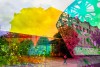 multicolored glass sculpture